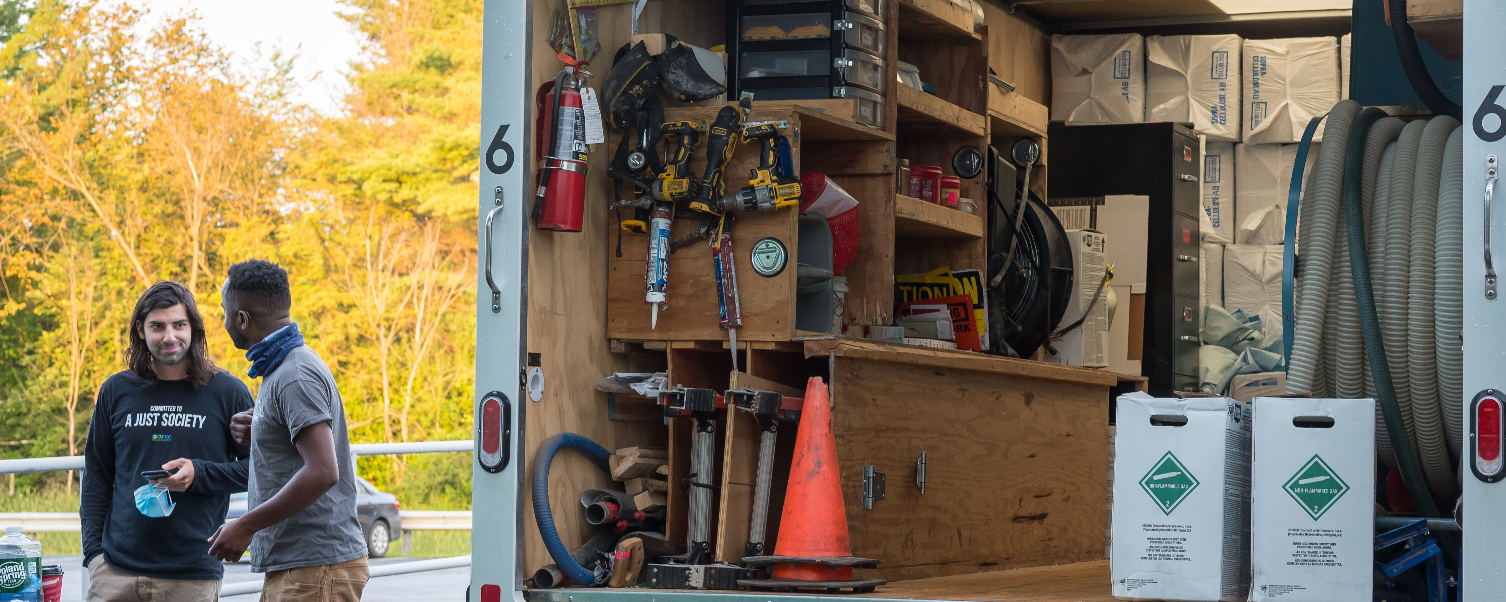 weatherization crew near truck